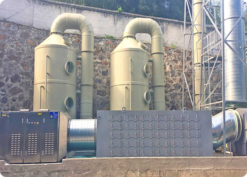 VOCs廢氣處理：旋流闆塔+活性炭吸附